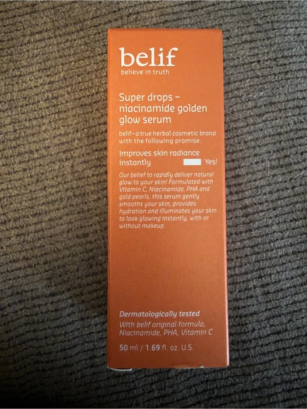 belif Super Drops Niacinamide Golden Glow Serum — Gold